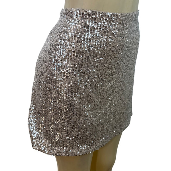 Banana Republic Women's Sequin Blazer & Mini Skirt Set Silver Sparkling Sz 8/10