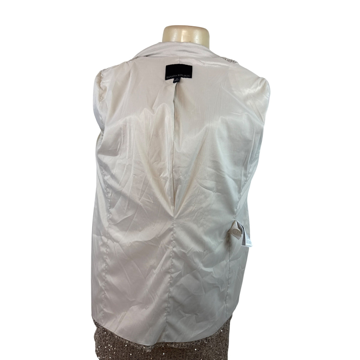 Banana Republic Women's Sequin Blazer & Mini Skirt Set Silver Sparkling Sz 8/10