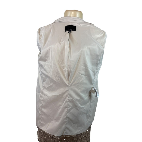 Banana Republic Women's Sequin Blazer & Mini Skirt Set Silver Sparkling Sz 8/10