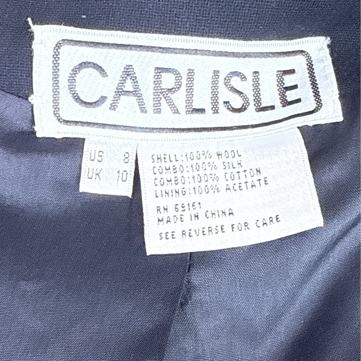 Carlisle Womens Navy Suit Set With Belted Blazer & Wide-Leg Pants Size 8