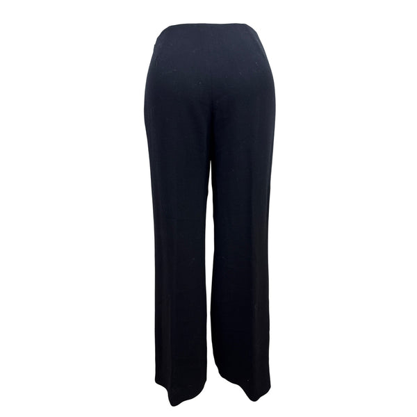 Carlisle Womens Navy Suit Set With Belted Blazer & Wide-Leg Pants Size 8