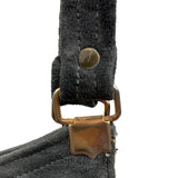 Vintage Gray Suede With Double Strap & Zip Closure Shoulder Bag Sz M