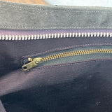Vintage Gray Suede With Double Strap & Zip Closure Shoulder Bag Sz M