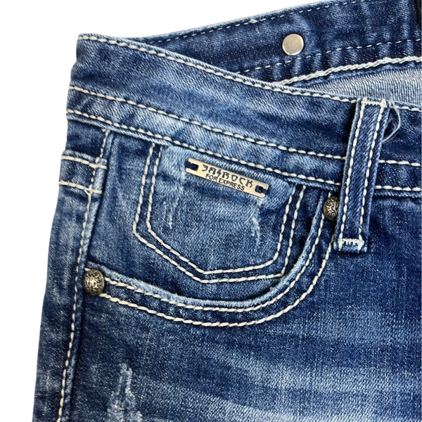 Be Rocks For Express Women's Blue  Medium Wash Rock Revival Bootcut Jeans Sz 2R