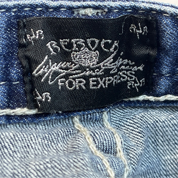 Be Rocks For Express Women's Blue  Medium Wash Rock Revival Bootcut Jeans Sz 2R