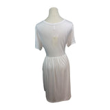 Longyuan White Short-Sleeve Dress Soft Casual Fit Size L- New