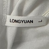 Longyuan White Short-Sleeve Dress Soft Casual Fit Size L- New