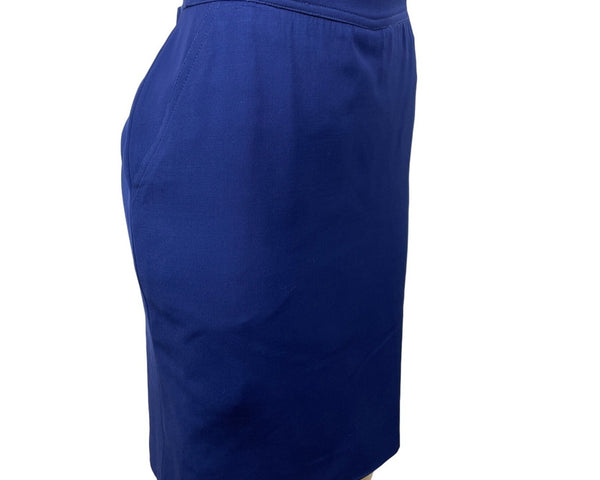 Escada Women’s Navy Blue Zip Up Knee Length Skirt Size 38