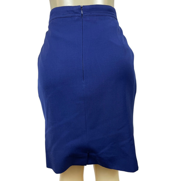Escada Women’s Navy Blue Zip Up Knee Length Skirt Size 38