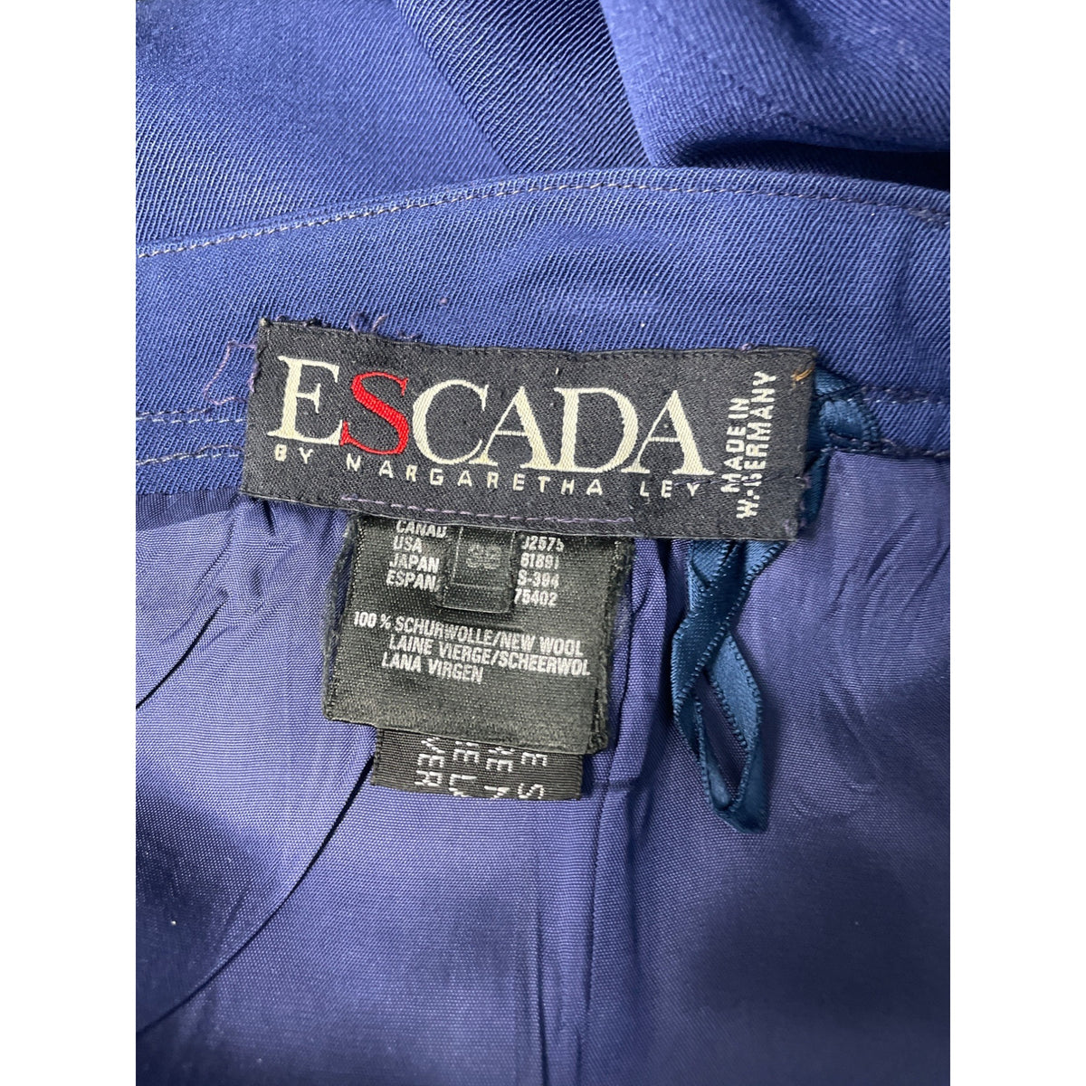 Escada Women’s Navy Blue Zip Up Knee Length Skirt Size 38