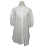 7 For All Mankind White Eyelet Embroidery Button-Down Blouse Sz L