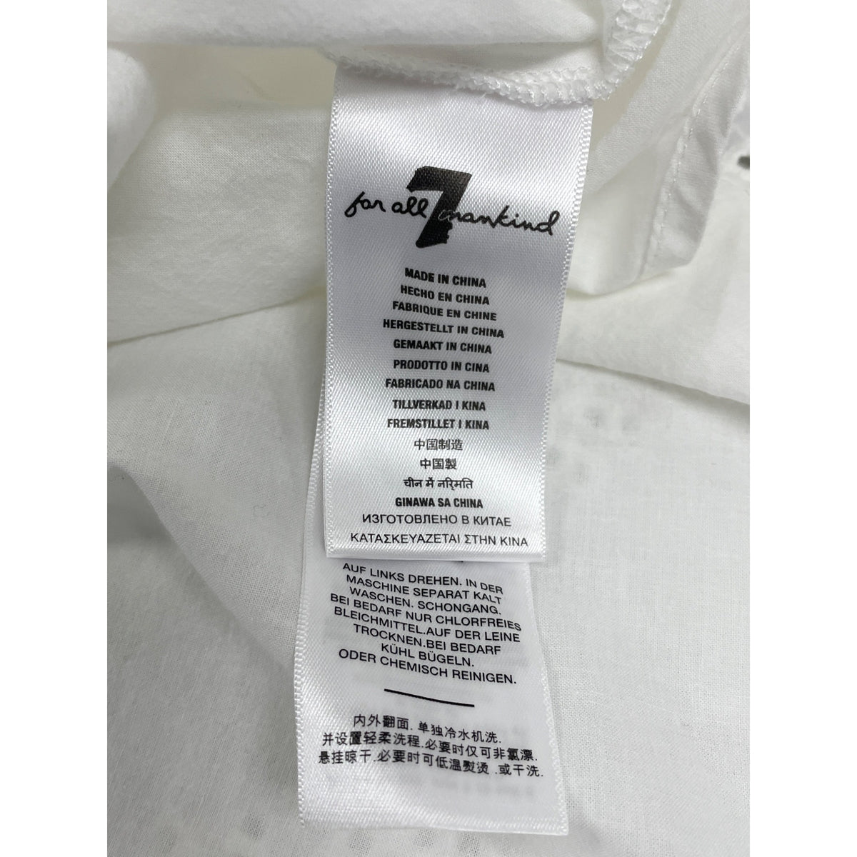 7 For All Mankind White Eyelet Embroidery Button-Down Blouse Sz L
