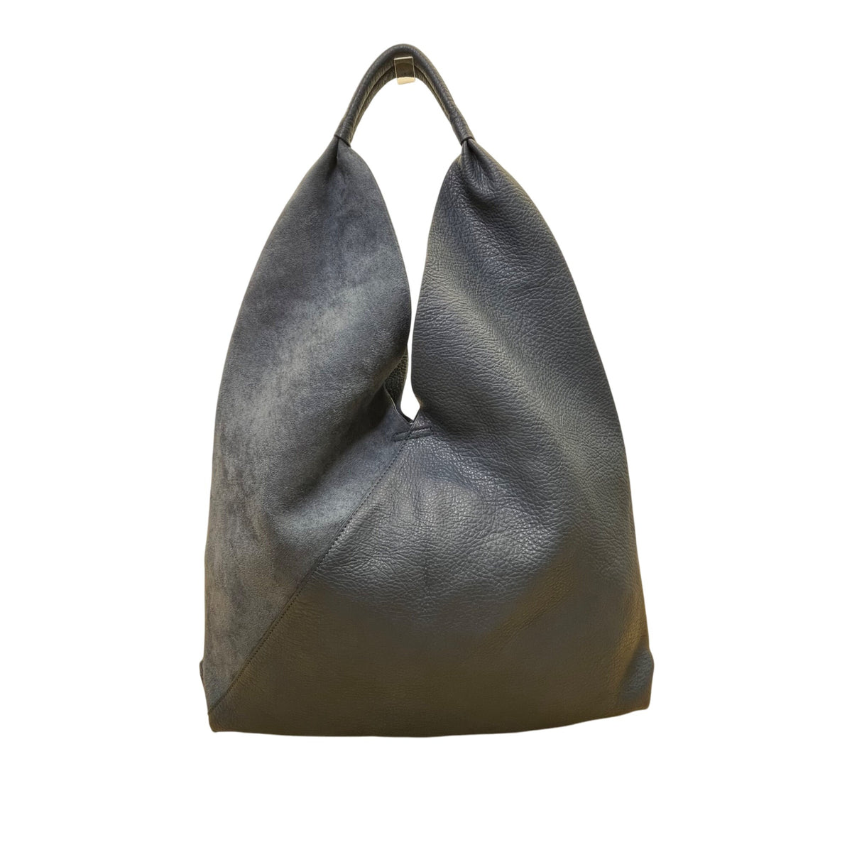 Anthropologie Women’s Navy Blue Textured Leather-Style Slouch Design Handbag