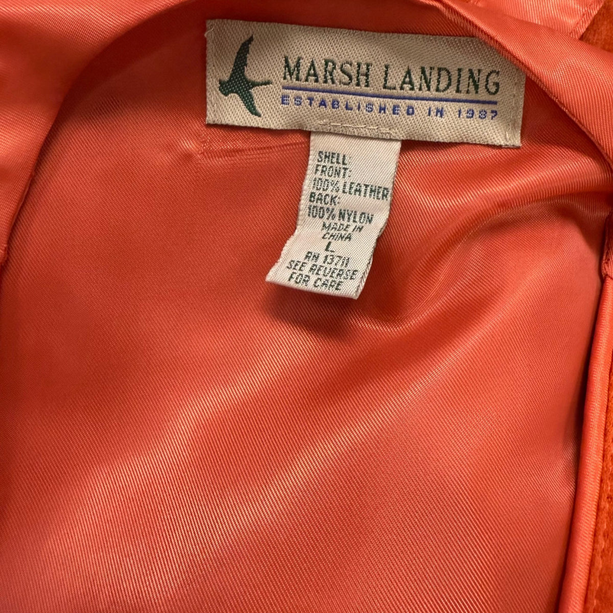 Marsh Landing Women's Orange Leather Button Front Vest Size L