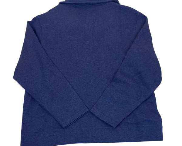 Talbots Womens Blue Cotton Full-Zip Cardigan Sweater Petite Size L
