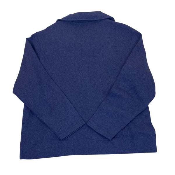 Talbots Womens Blue Cotton Full-Zip Cardigan Sweater Petite Size L
