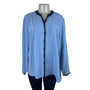Alfani Womens Blue Polyester Button-Down Long-Sleeve Blouse Size 16
