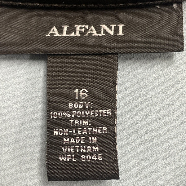 Alfani Womens Blue Polyester Button-Down Long-Sleeve Blouse Size 16