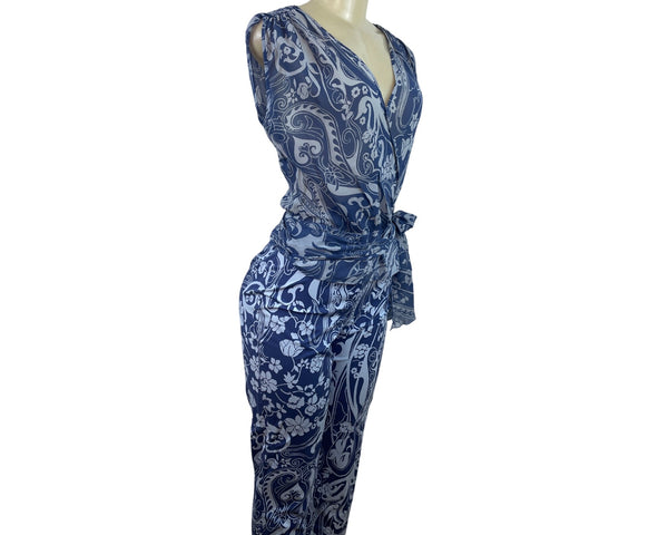 The Limited Women’s Blue & White Paisley Wrap Top & Capri Pants Set Sz S/6 - New