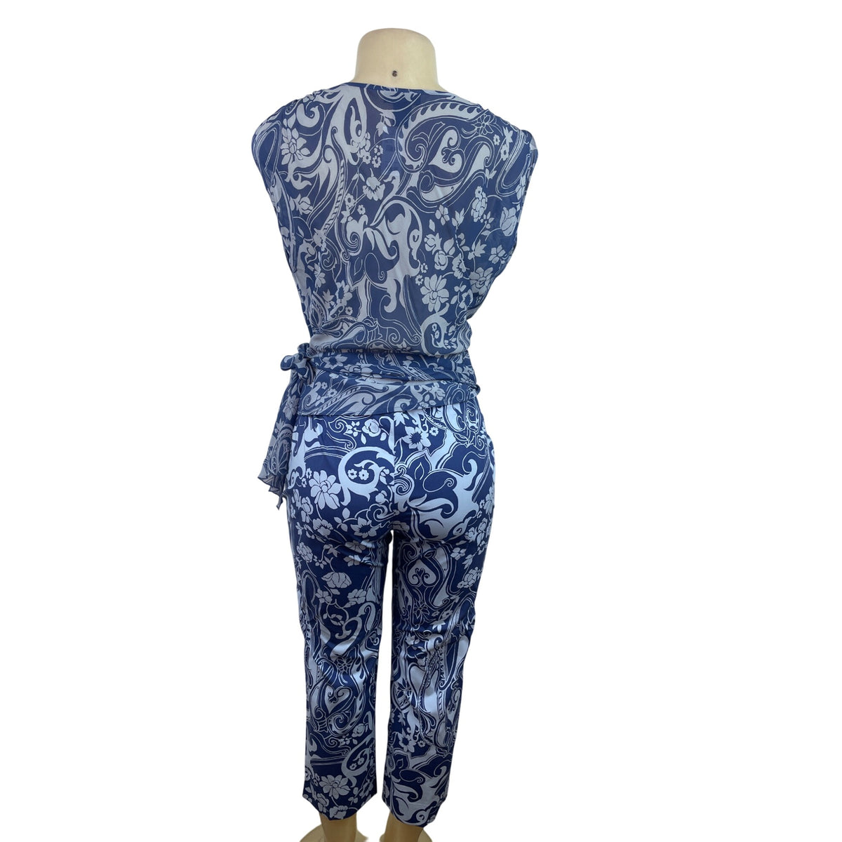 The Limited Women’s Blue & White Paisley Wrap Top & Capri Pants Set Sz S/6 - New