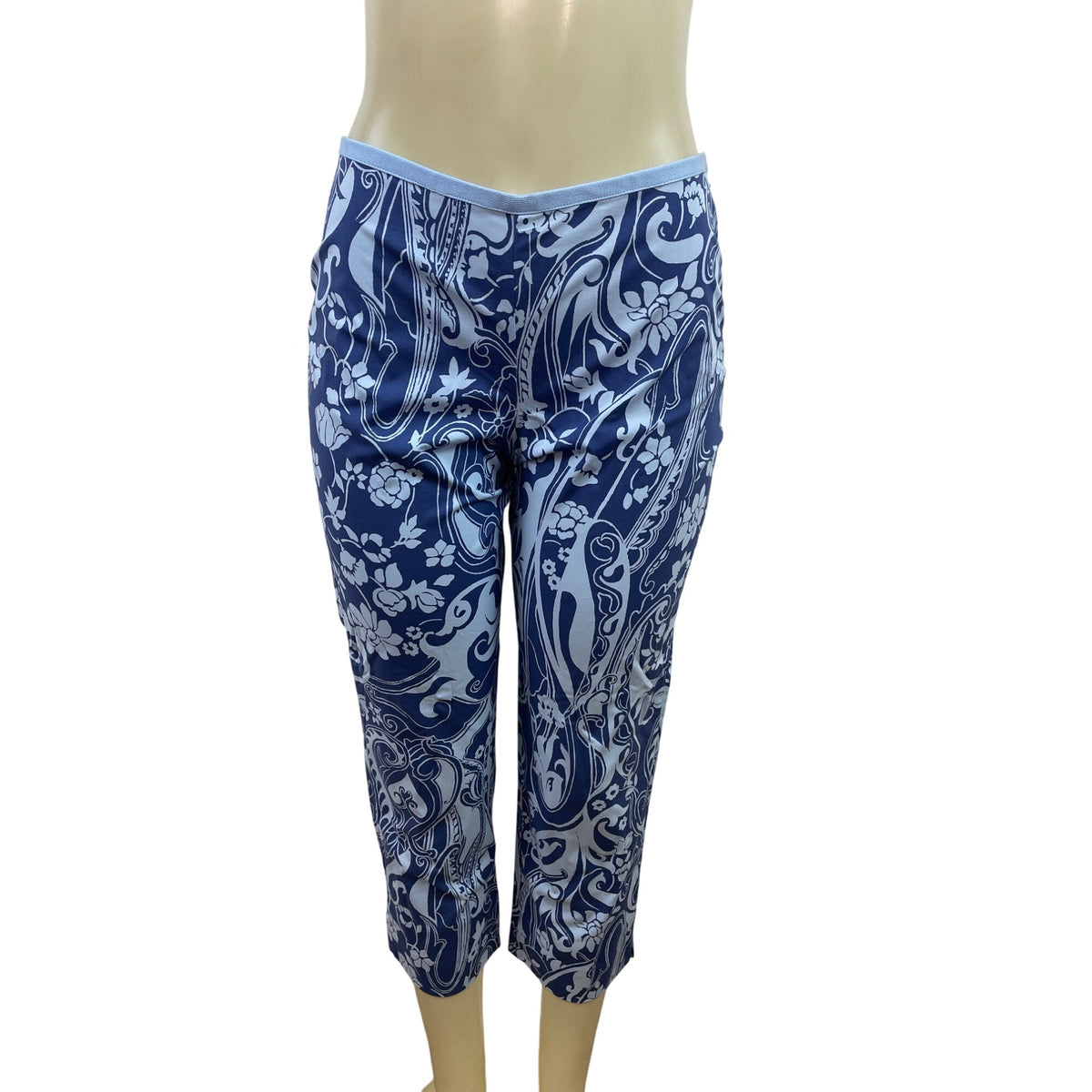 The Limited Women’s Blue & White Paisley Wrap Top & Capri Pants Set Sz S/6 - New
