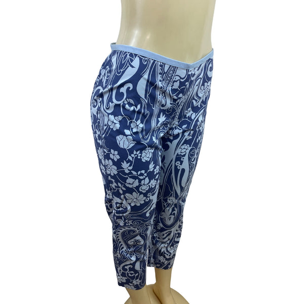 The Limited Women’s Blue & White Paisley Wrap Top & Capri Pants Set Sz S/6 - New