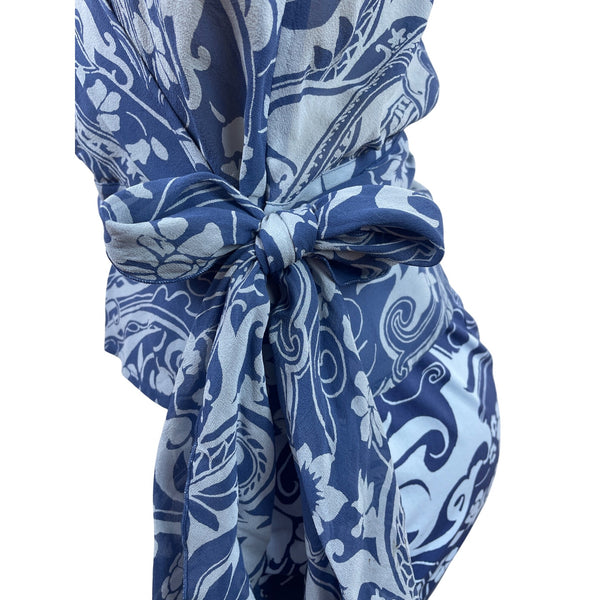 The Limited Women’s Blue & White Paisley Wrap Top & Capri Pants Set Sz S/6 - New