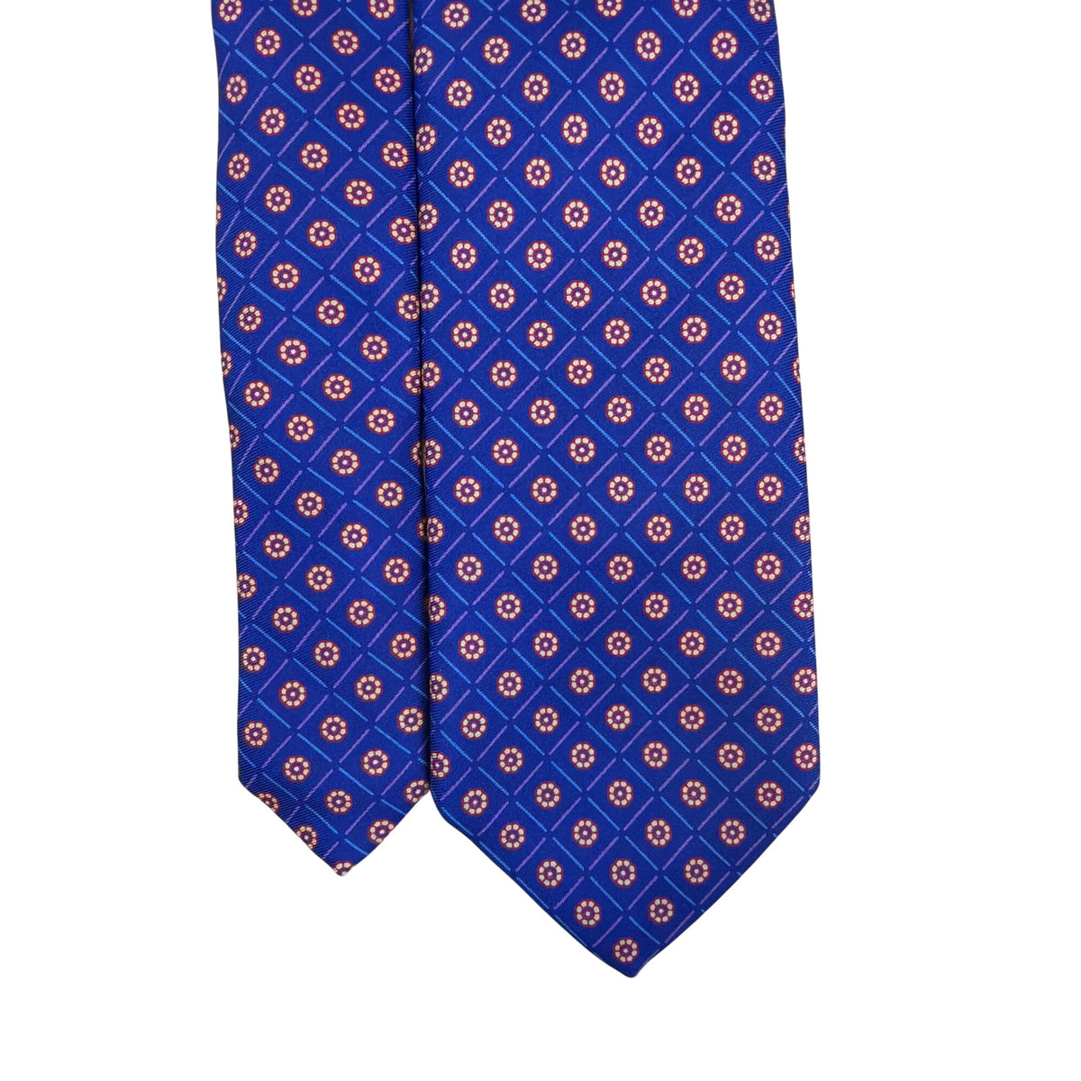 Vintage Brooks Brothers Blue Silk Floral Pattern Tie 58" Long Made In USA