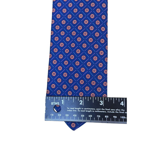 Vintage Brooks Brothers Blue Silk Floral Pattern Tie 58" Long Made In USA