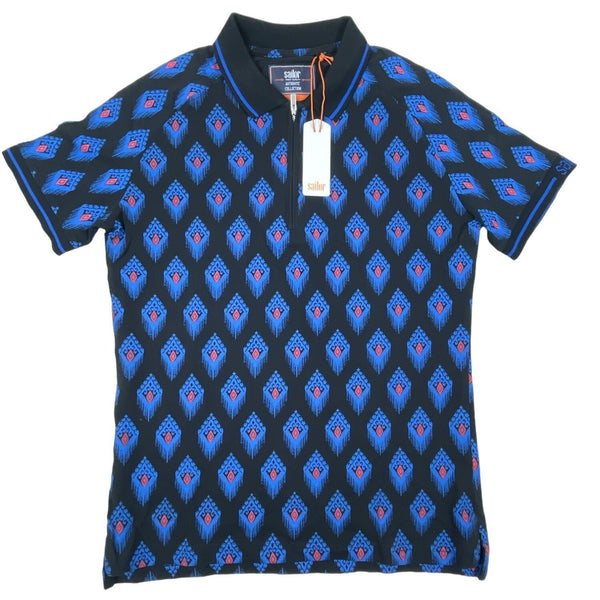 Sailor Men’s Black and Blue Monogram Polo Sz M - NWT