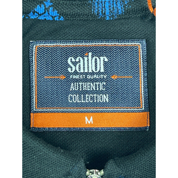 Sailor Men’s Black and Blue Monogram Polo Sz M - NWT