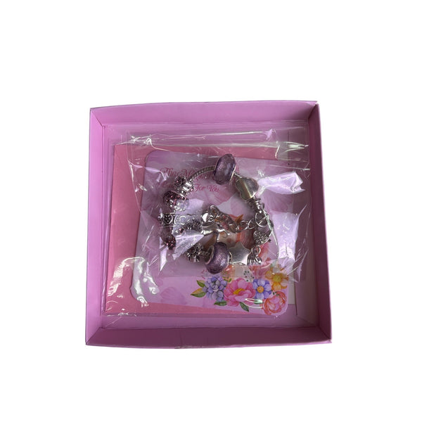 The Magical Unicorn Girls Pink Crystal Charm Bracelet 14 Cm Gift Box China
