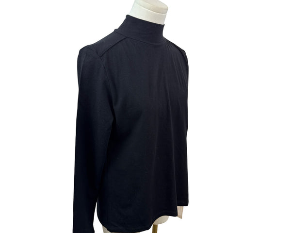 Liz Claiborne Women’s Black Mock Neck Long Sleeve Shirt Sz M - New