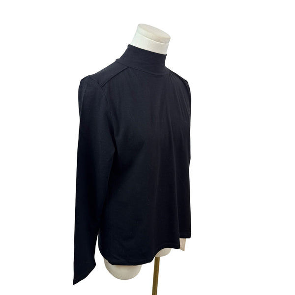 Liz Claiborne Women’s Black Mock Neck Long Sleeve Shirt Sz M - New