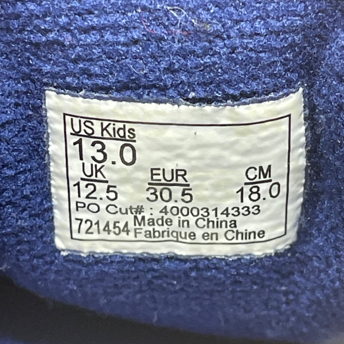 Vans Kids Blue Canvas Checkerboard Laces High-Top Skate Shoes Sneakers Size 13