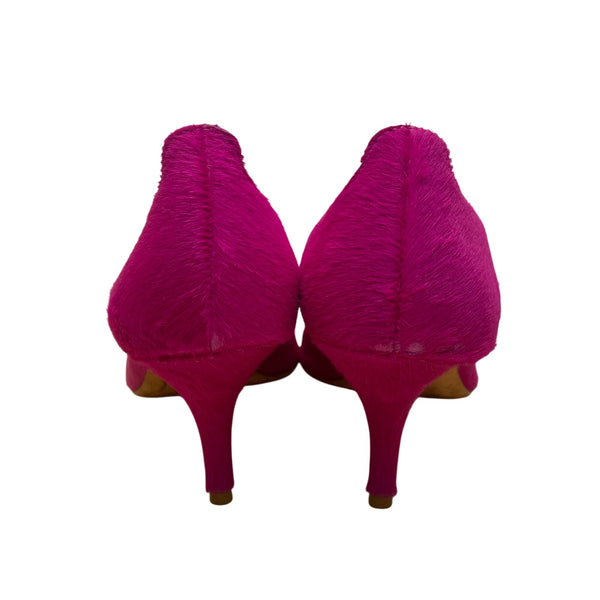 Loeffler Randall Women’s Magenta Pony style Pointed Toe Kitten Heels Size 9.5B