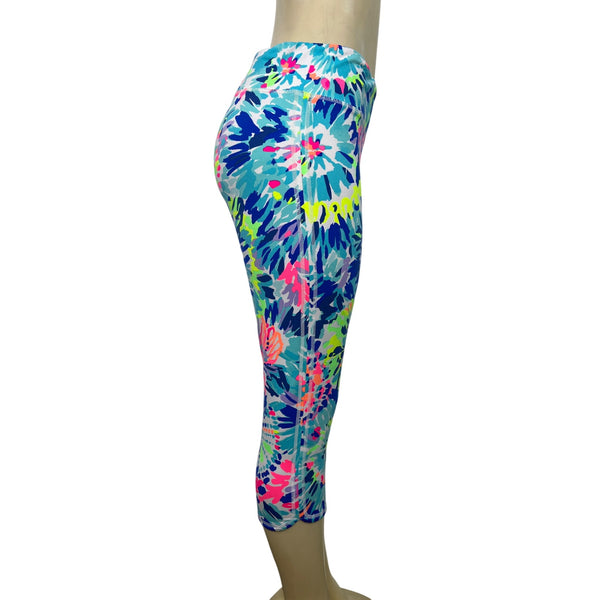 Lilly Pulitzer Luxletic Womens Multicolor Floral Capri Leggings Size XL