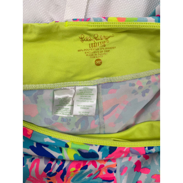 Lilly Pulitzer Luxletic Womens Multicolor Floral Capri Leggings Size XL