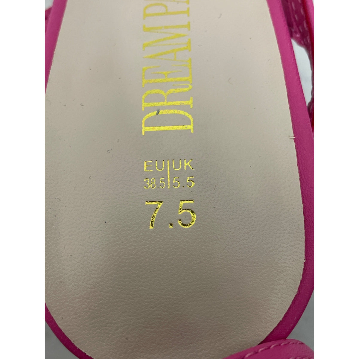 Dream Pairs Womens Pink Faux Leather Strappy Block High Heels Size 7.5 Elegance