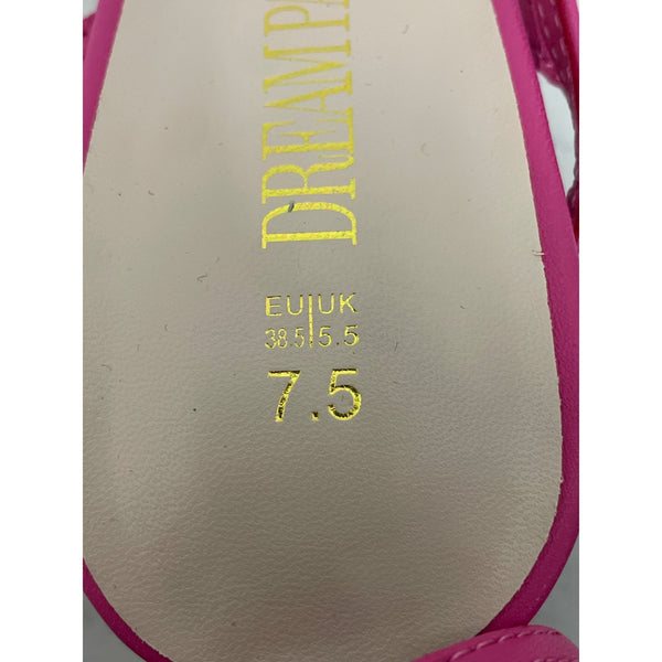 Dream Pairs Womens Pink Faux Leather Strappy Block High Heels Size 7.5 Elegance