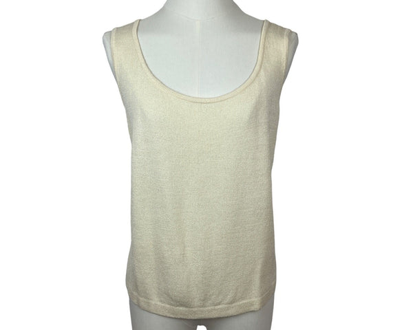 St. John Women's White Wool Sleeveless Tank Top Sz M - NWT