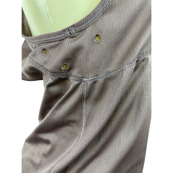 Adidas Brown Racerback Tiered Pleated Hem Brown Dress W/ Side Pocket Womens