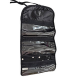 Polka Dot Black Travel Jewelry Case Roll-Up Nylon & PVC Organizer