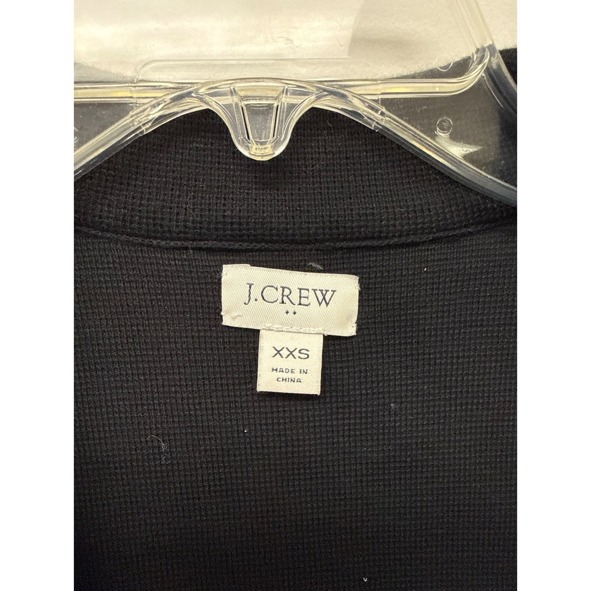 J.Crew Womens Black Cotton Blazer XXS Button-Front Waffle Knit Tailored Jacket