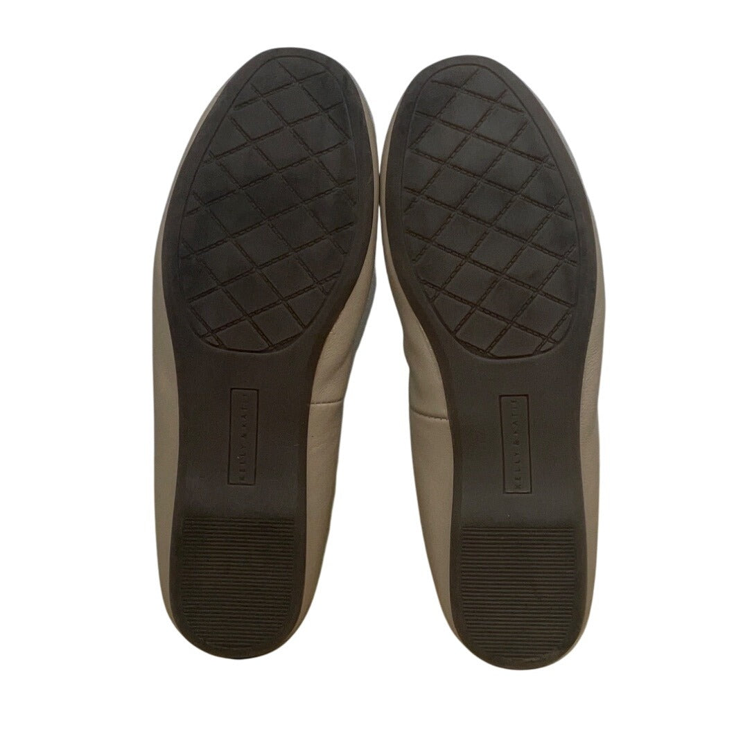 Kelly & Katie Women’s Beige & Black Leather Bow Detail Ballet Flats Size 8M