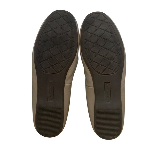 Kelly & Katie Women’s Beige & Black Leather Bow Detail Ballet Flats Size 8M