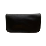 Vintage Coach Original NYC Dark Brown Leather Zip Pocket Kiss Lock pouch Clutch