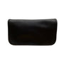 Vintage Coach Original NYC Dark Brown Leather Zip Pocket Kiss Lock pouch Clutch
