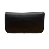 Vintage Coach Original NYC Dark Brown Leather Zip Pocket Kiss Lock pouch Clutch