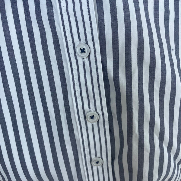 Talbots Womens Striped Cotton Top Petite  Button-Front Collar Size L